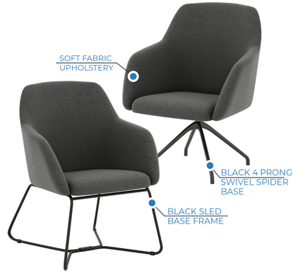 Finley Guest Chair Spider/Sled Base