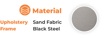 Material Upholstery Sand Fabric Frame Black Steel