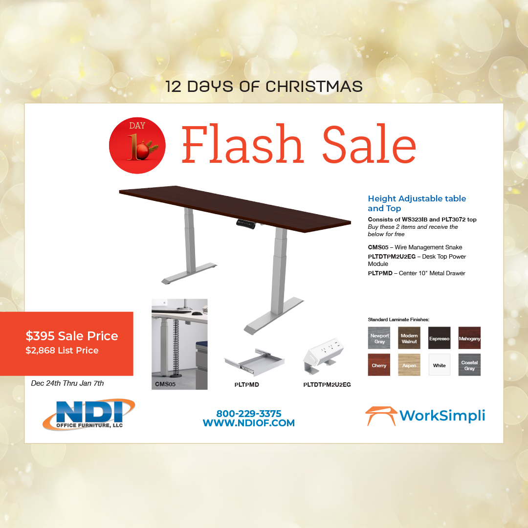 12 Days of Christmas | Day 1 — Height Adjustable Table + Top Bundle