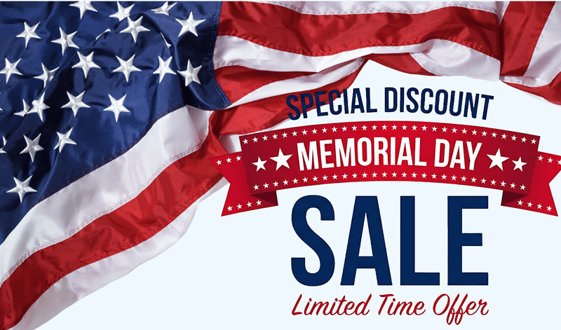 Special Discount Memorial Day Sale Limited Time Offer