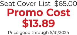 Fabric Seat / Mesh Back #1E373702MAFBK Fabric Seat / Fabric Back #1E373702MMBBK List  $1,341.00  Promo Cost $286.00  Seat Cover List  $65.00 Promo Cost $13.89 Price good through 5/31/2024