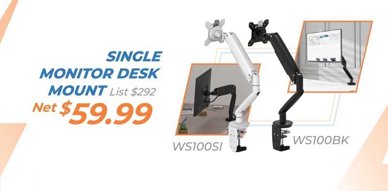 Single Monitor Desk Mount List $292 Net $59.99