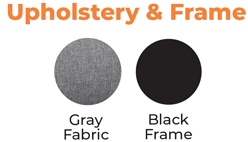 Upholstery & Frame - Gray Fabric - Black Frame