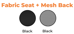 Fabric Seat Black + Mesh Back Black