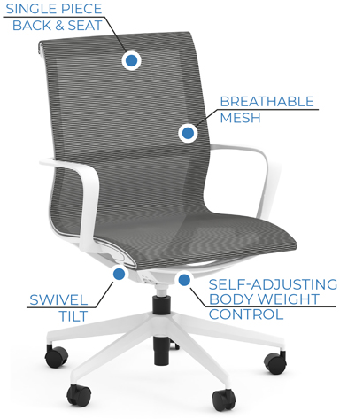 Astro All Mesh Mid Back Chair