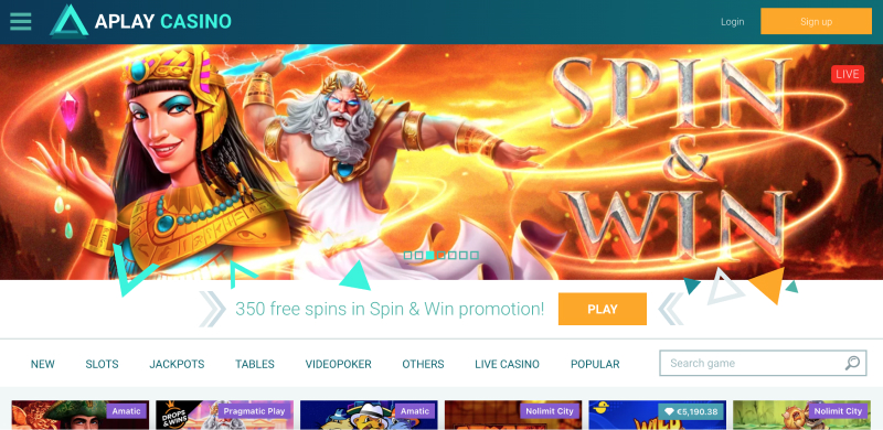 Screenshot of APlay Casino