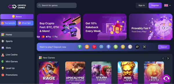 Screenshot of Crypto-Games.io