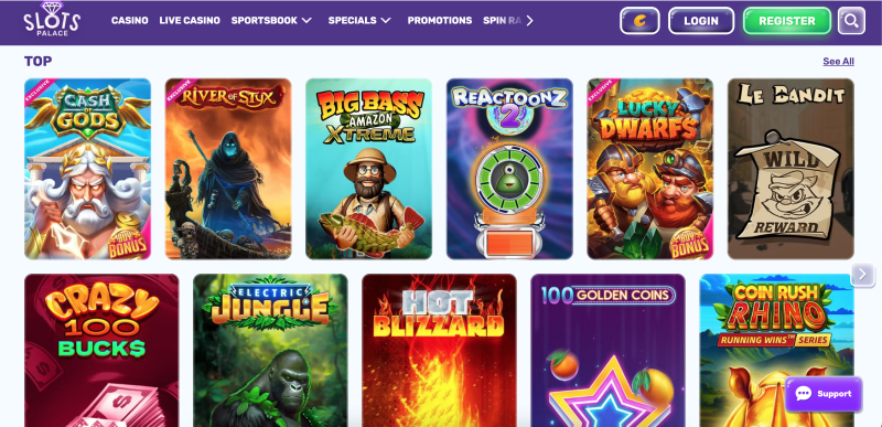 Screenshot of SlotsPalace Casino