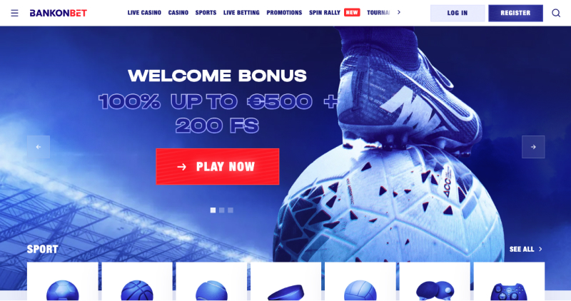 Screenshot of Bankobet website