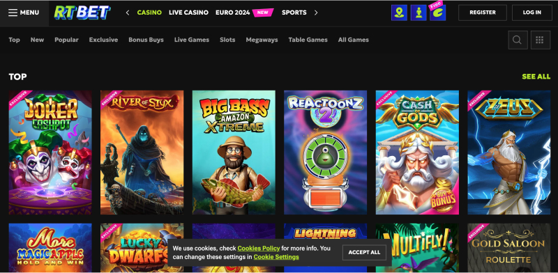 Screenshot of Bet9 homepage
