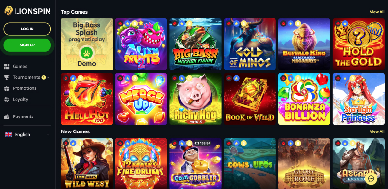 Screenshot of LionSpin