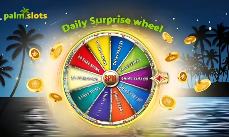 Daily Surprise Wheel game at Palmslots