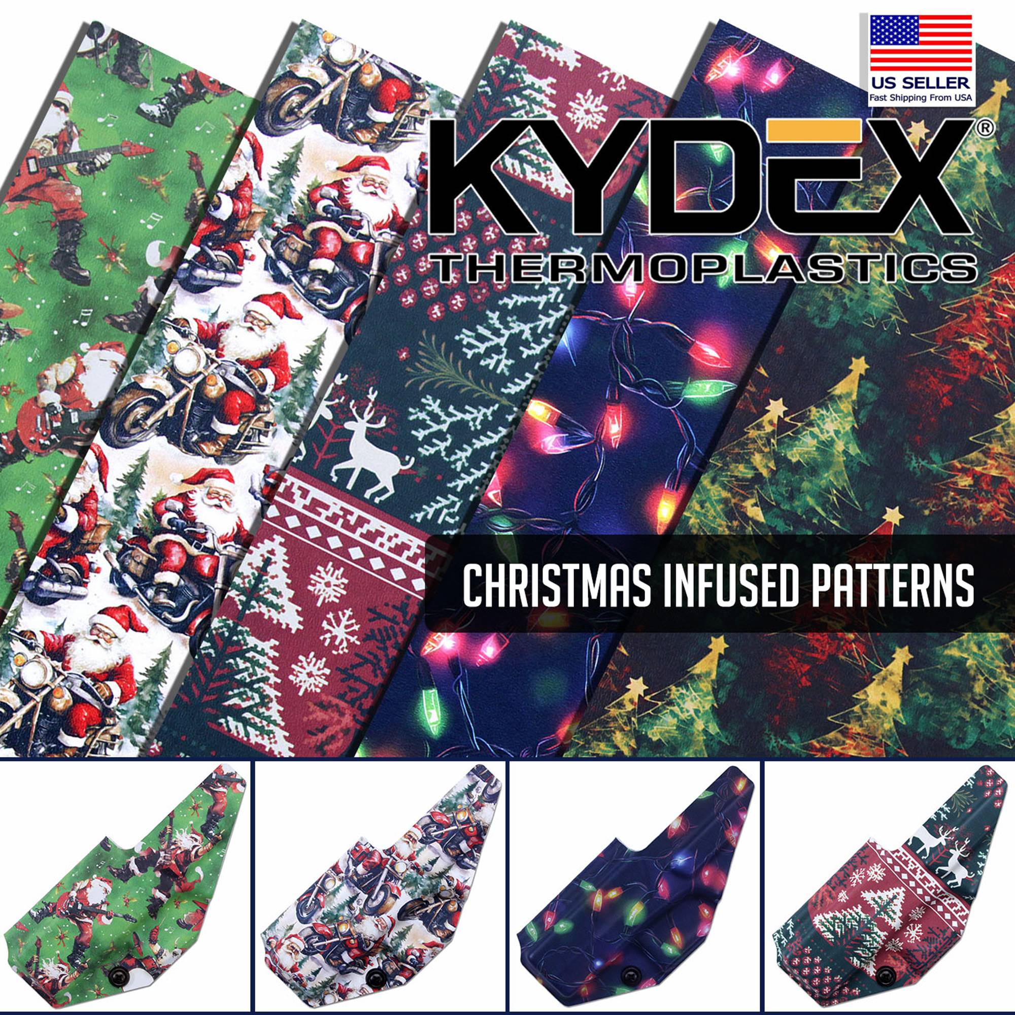 Showcasing our bold Christmas-Themed Kydex® Thermoform Sheets...Shop Now!