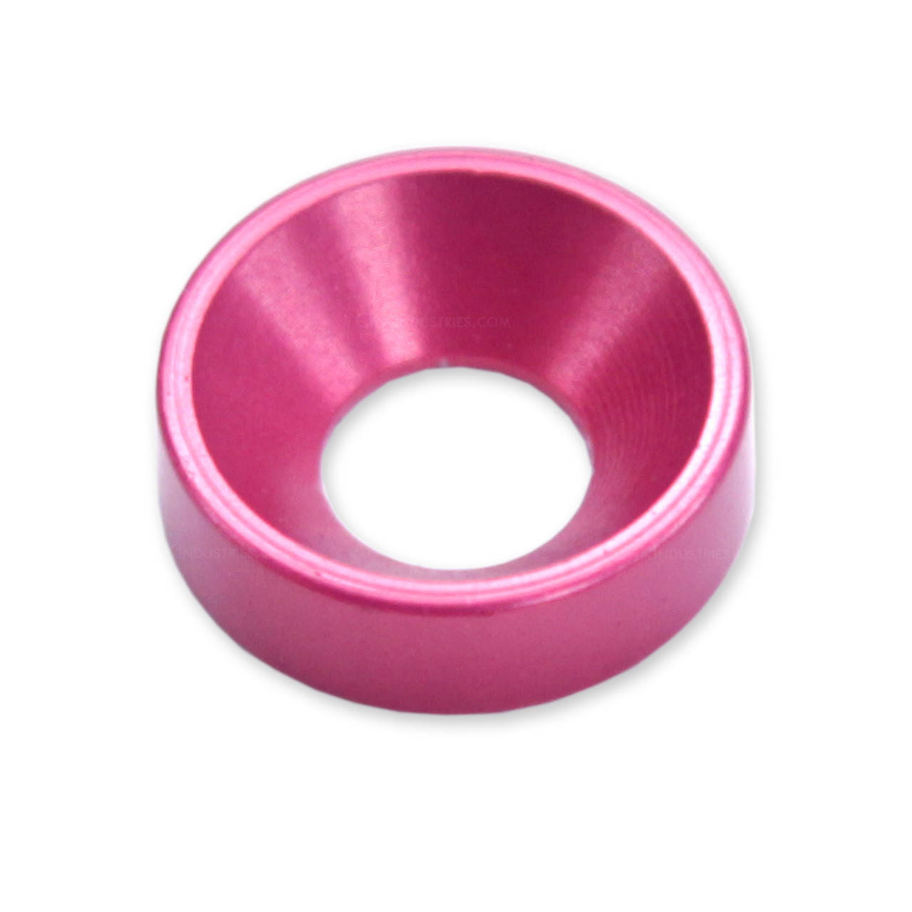 Electric Pink anodized aluminum finishing washer