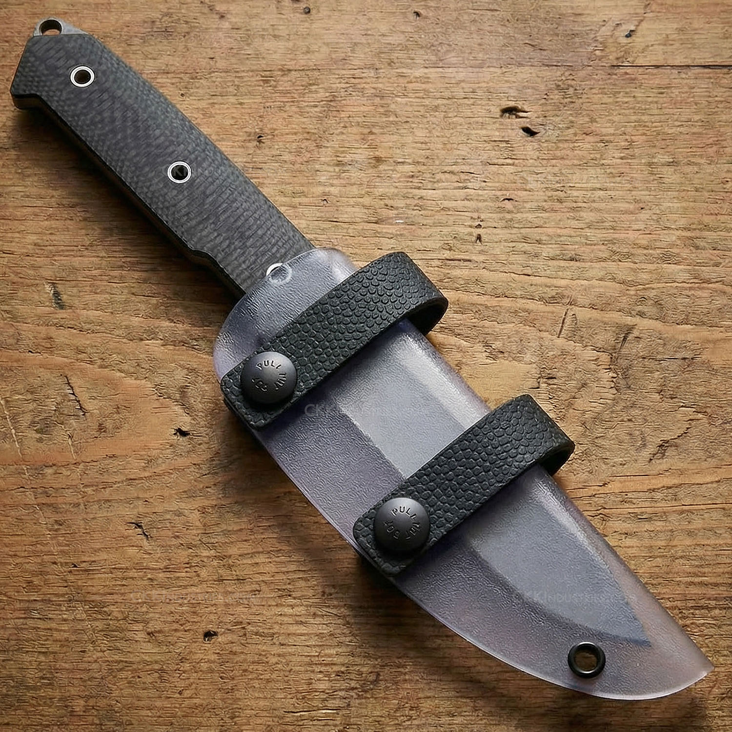 Knife with Black Pebble Soft Loops