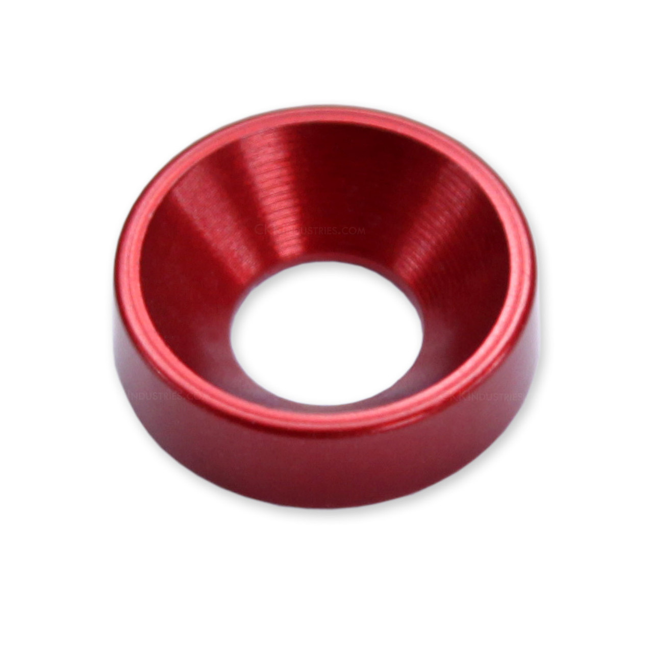 Electric Red anodized aluminum finishing washer