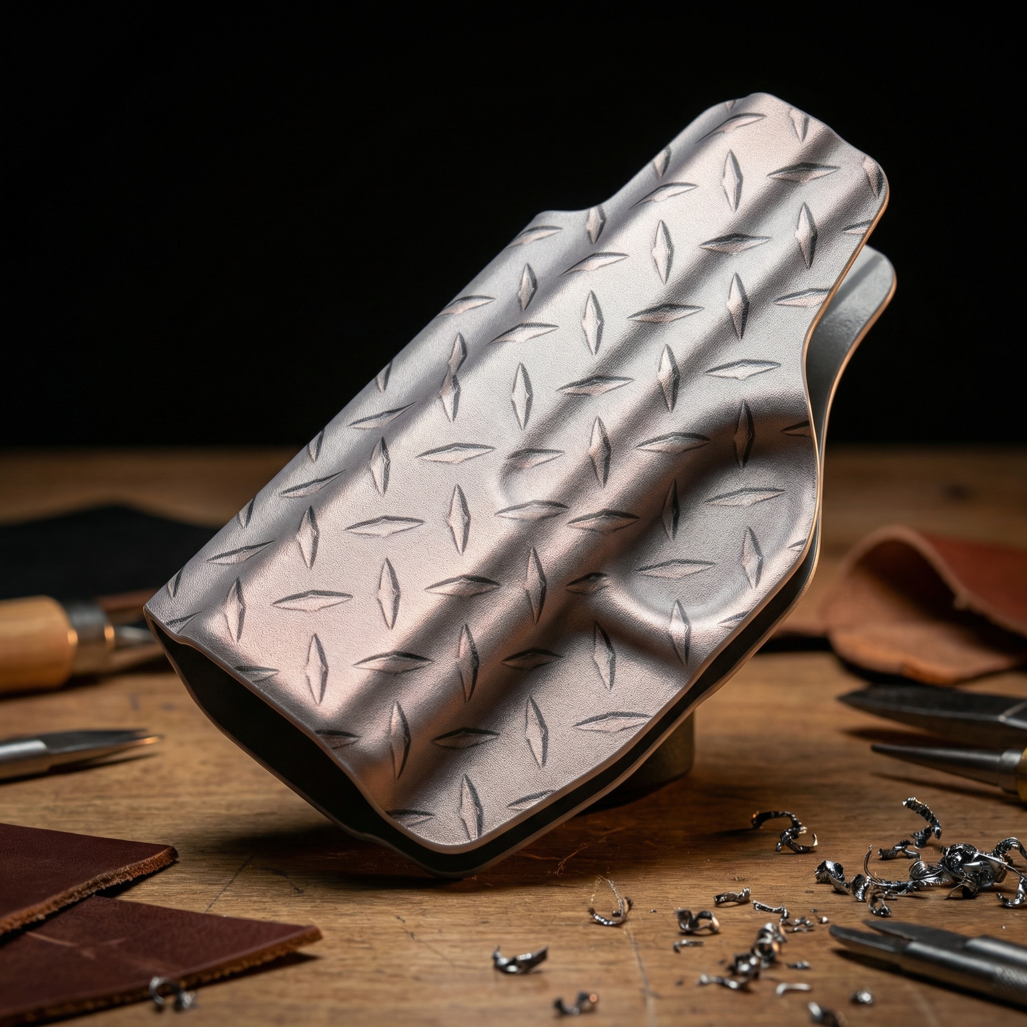 Holster made from Rose Gold Diamond Plate Kydex