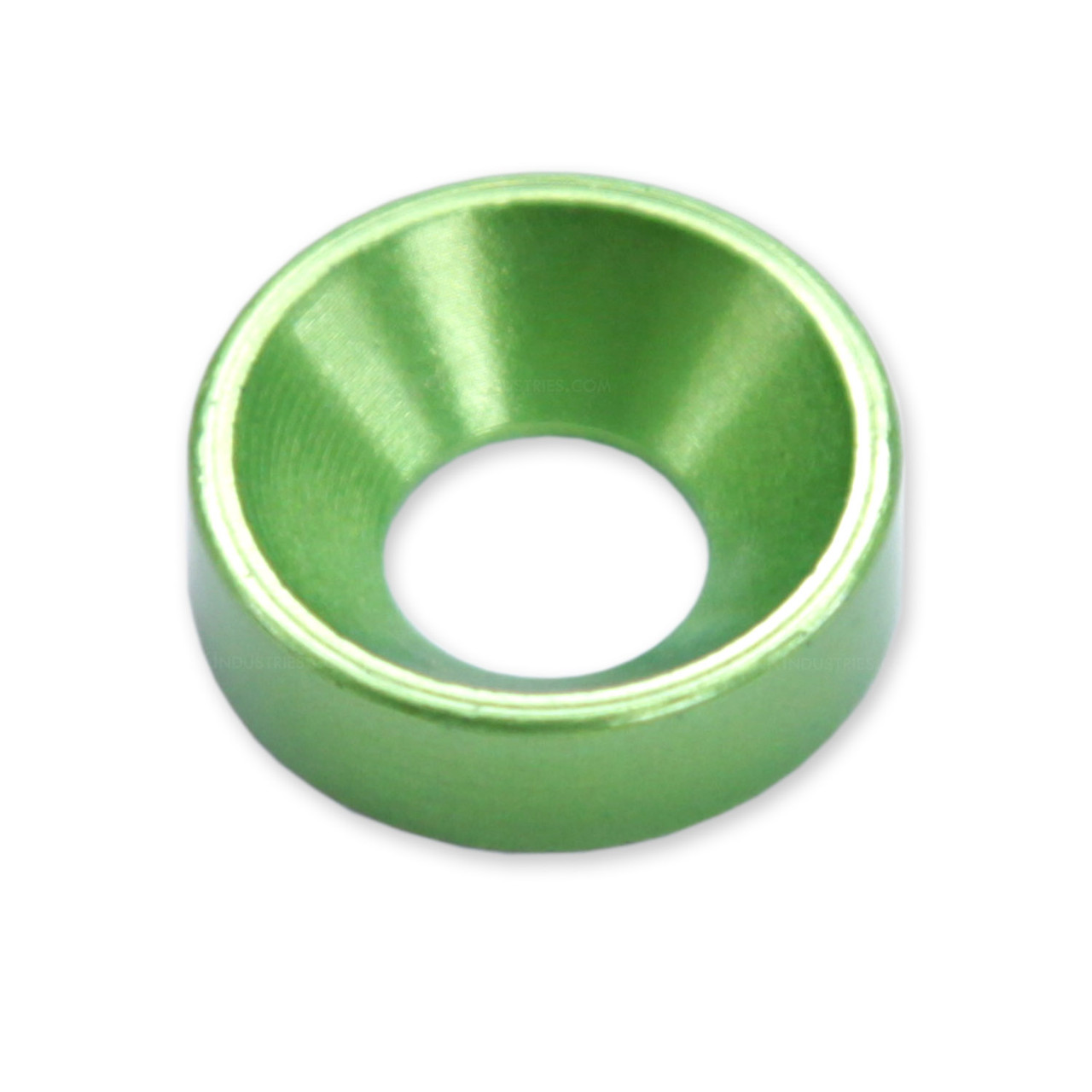 Electric Green anodized aluminum finishing washer