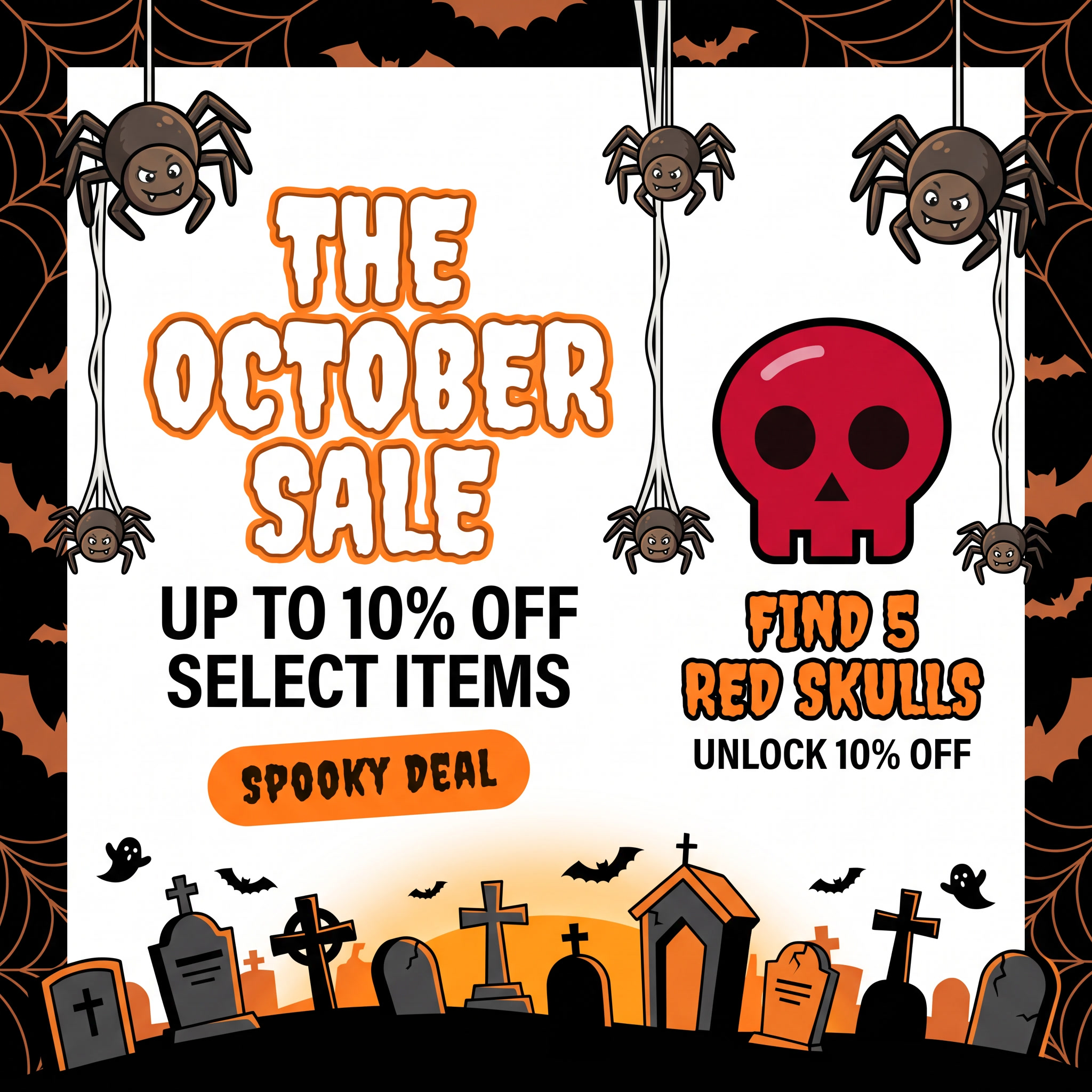 KnifeKits.com October Sale banner. Items marked with the Spooky Deal tag are up to 10 percent off through October 31. No coupon code needed.