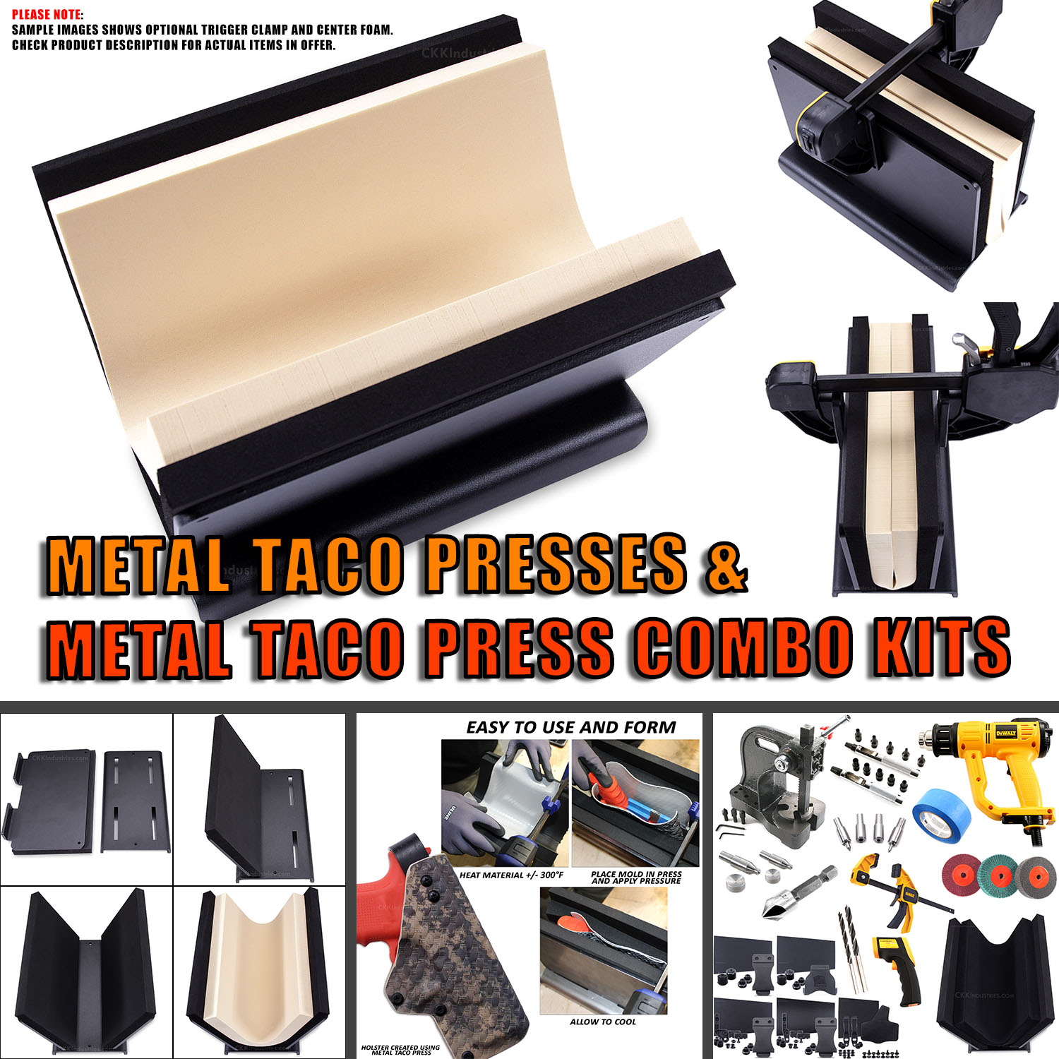 Metal Taco Press and Combo Kits for holster making. Essential tools for crafting high-quality holsters, designed for durability and precision.