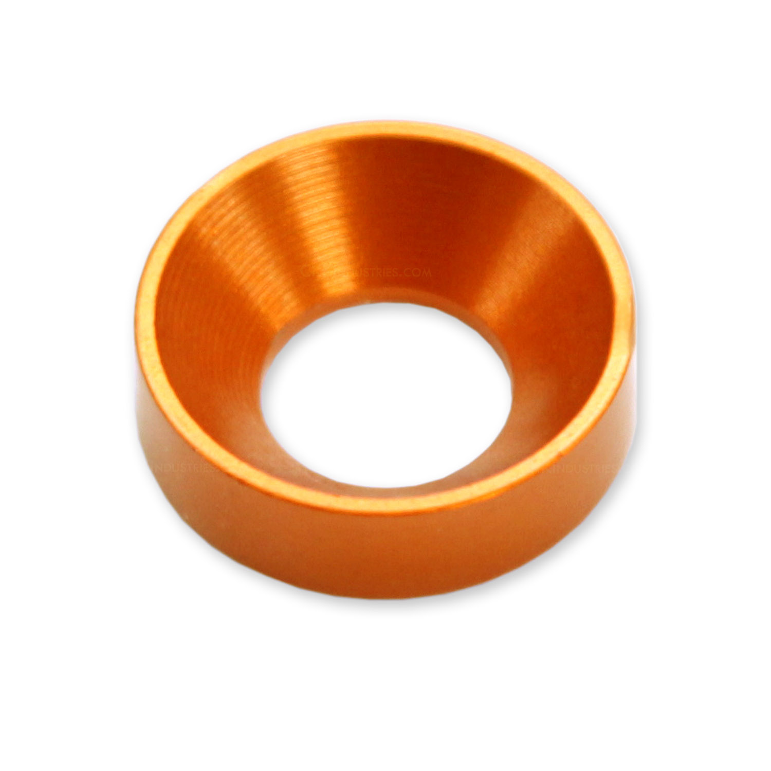 Electric Orange anodized aluminum finishing washer