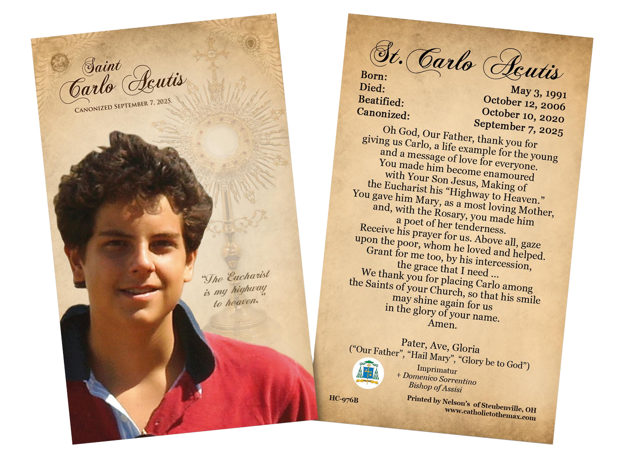 Prayer of Thanksgiving for Carlo Acutis Holy Card 2