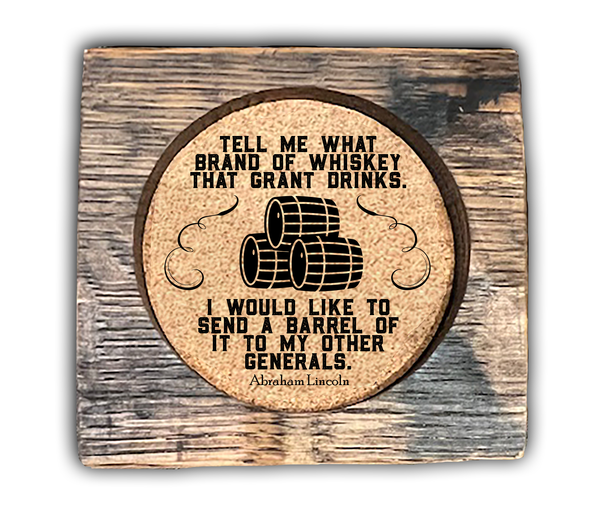 “What Brand of Whiskey“ Barrel Stave Coaster