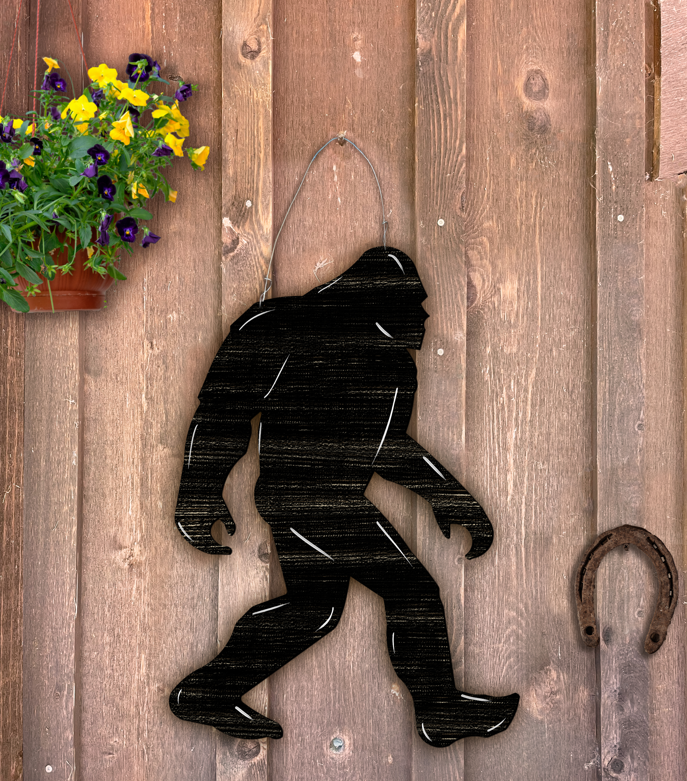 Outdoor Metal Art Bigfoot Silhouette