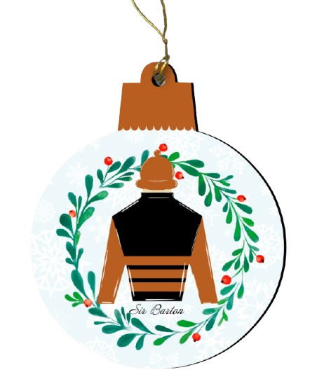 Sir Barton Jockey Silk Wooden Ornament