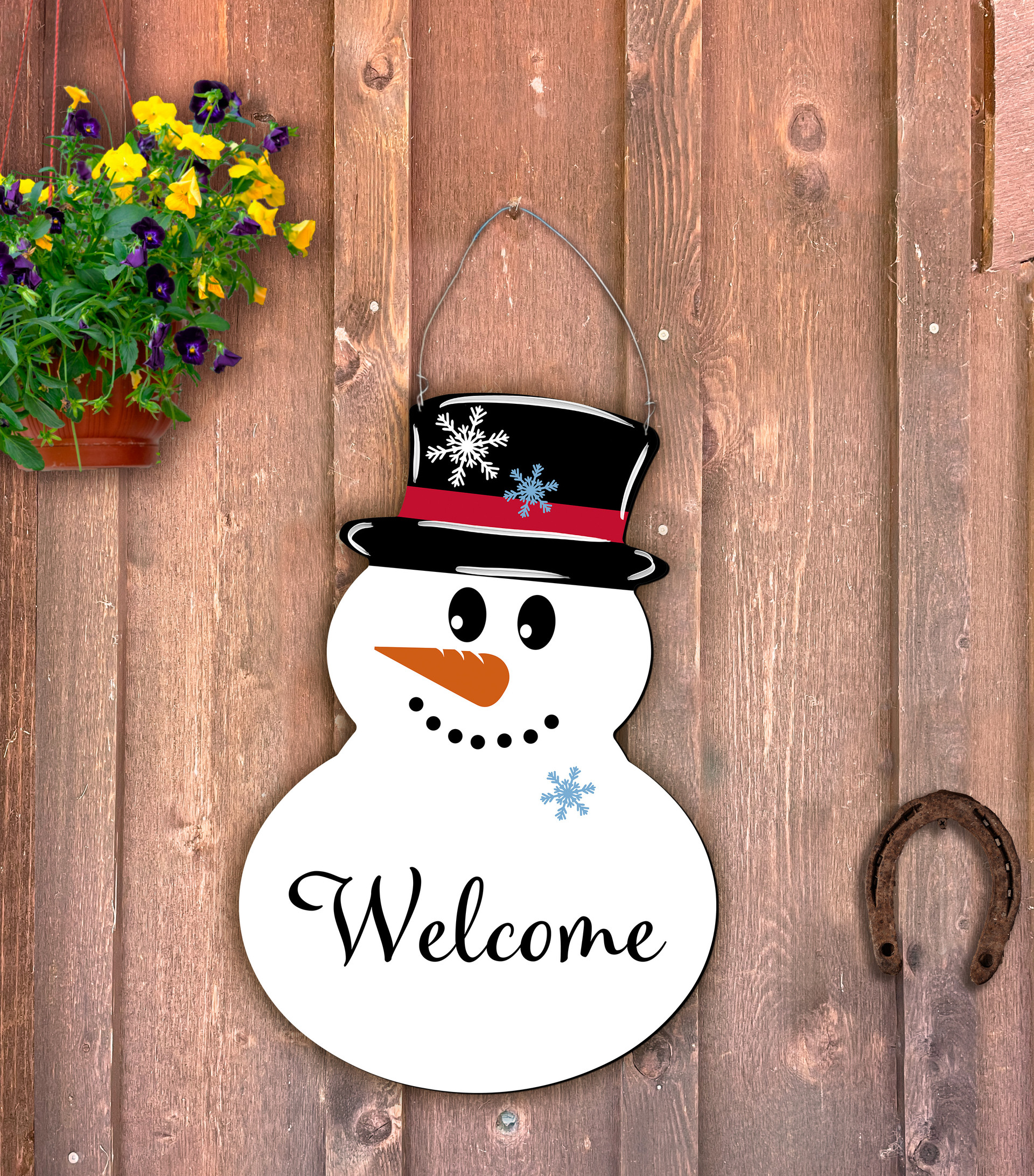 Outdoor Metal Art Snowflake Snowman