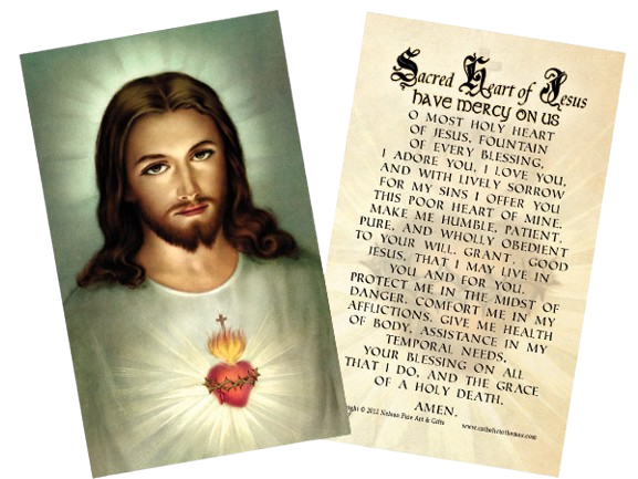 Traditional Sacred Heart of Jesus Holy Card