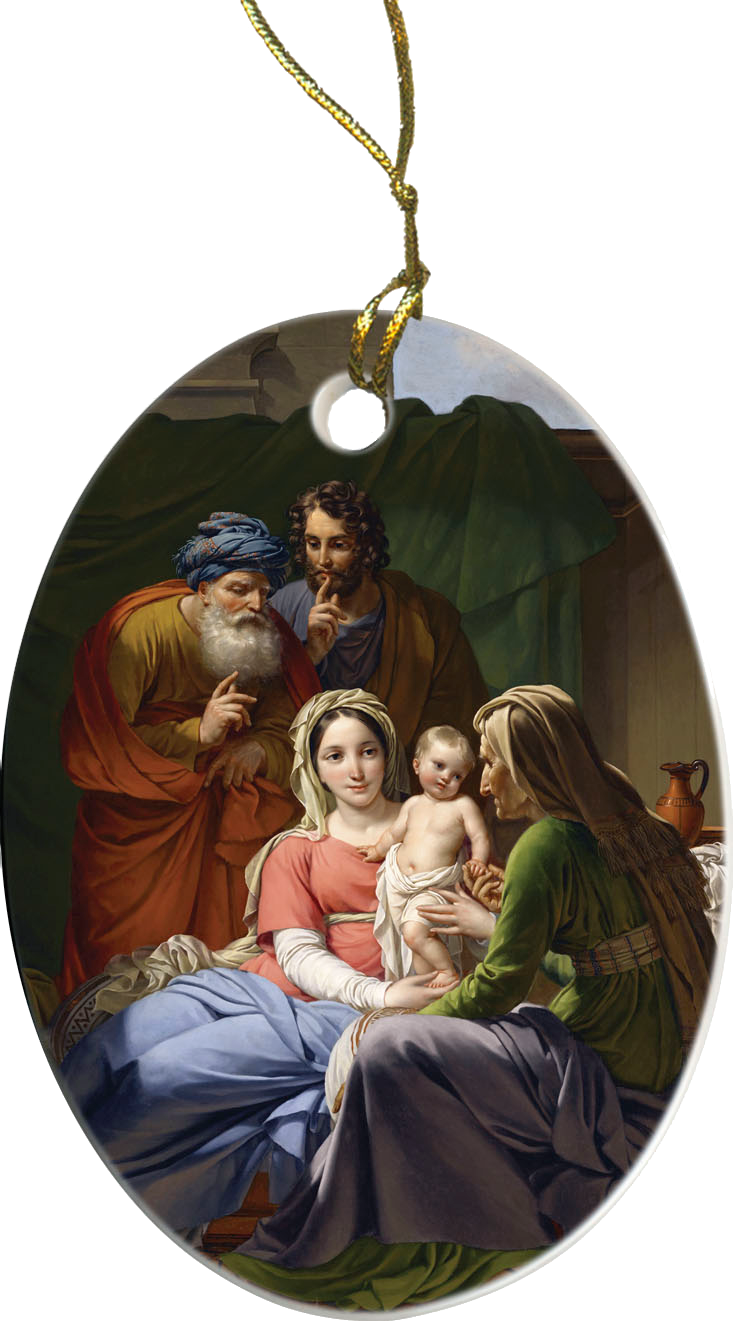 Holy Family with Grandparents Joachim and Anne Porcelain Ornament