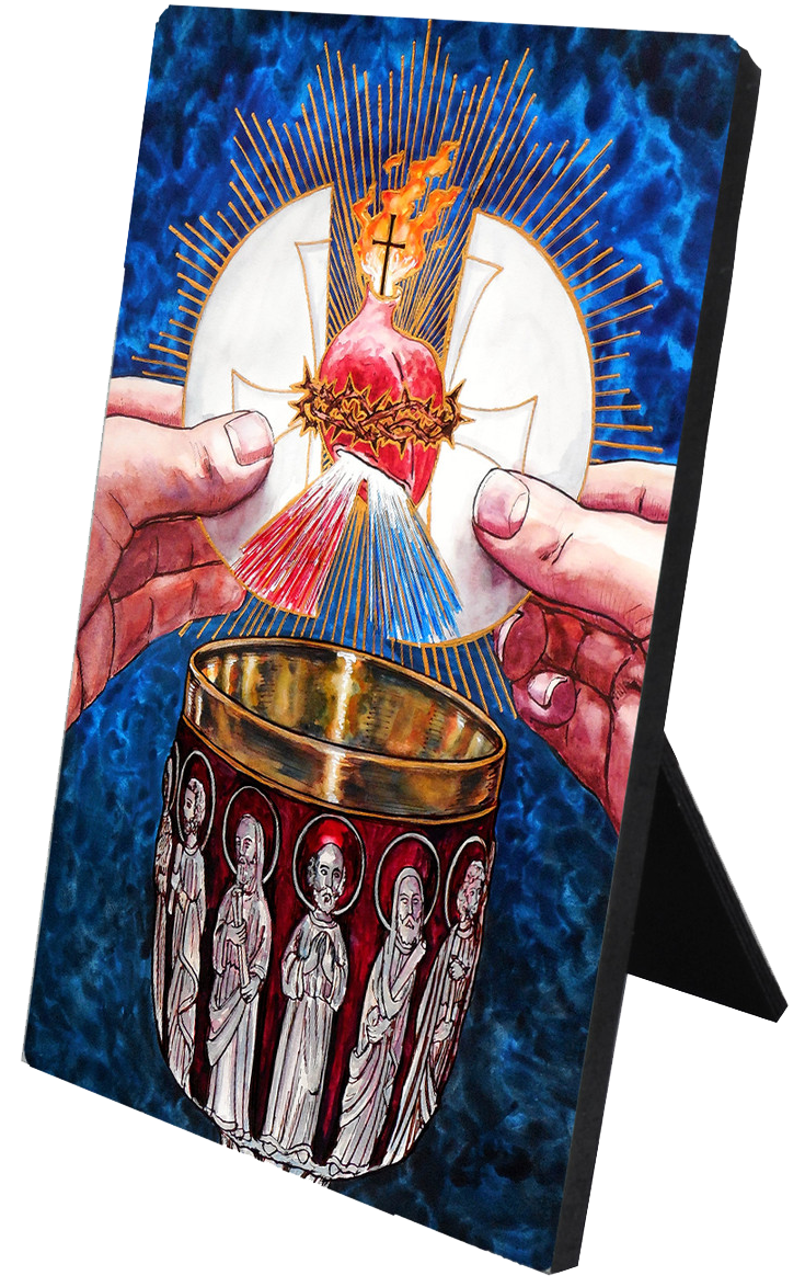 Theophilia Eucharistic Heart of Jesus Desk Plaque