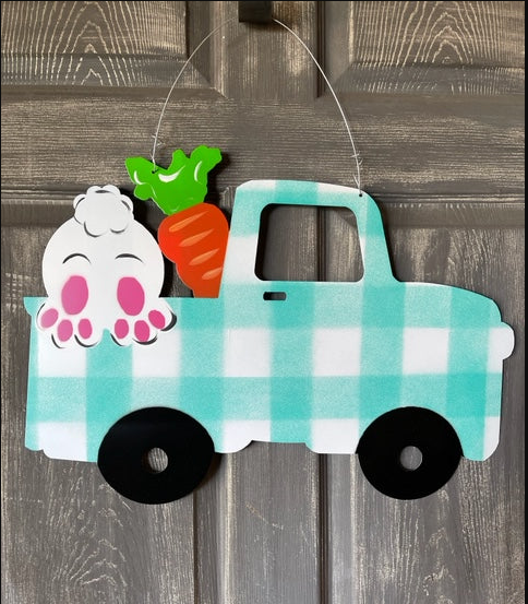 Bunny Easter Truck doorhanger