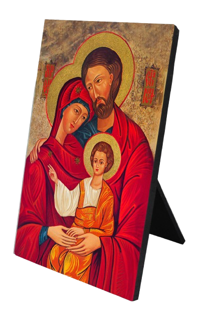 Holy Family Icon Vertical Desk Plaque
