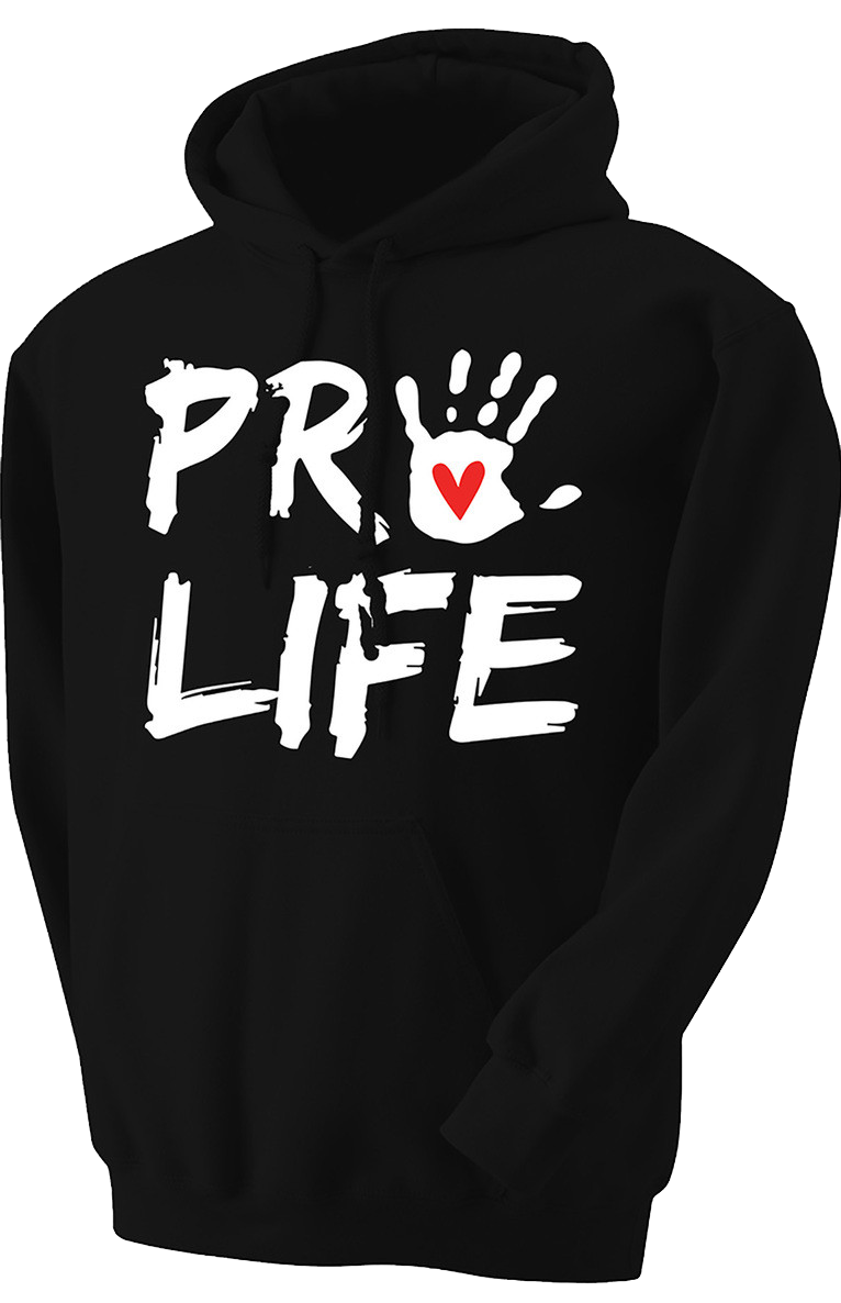 Pro-Life with Handprint Hoodie