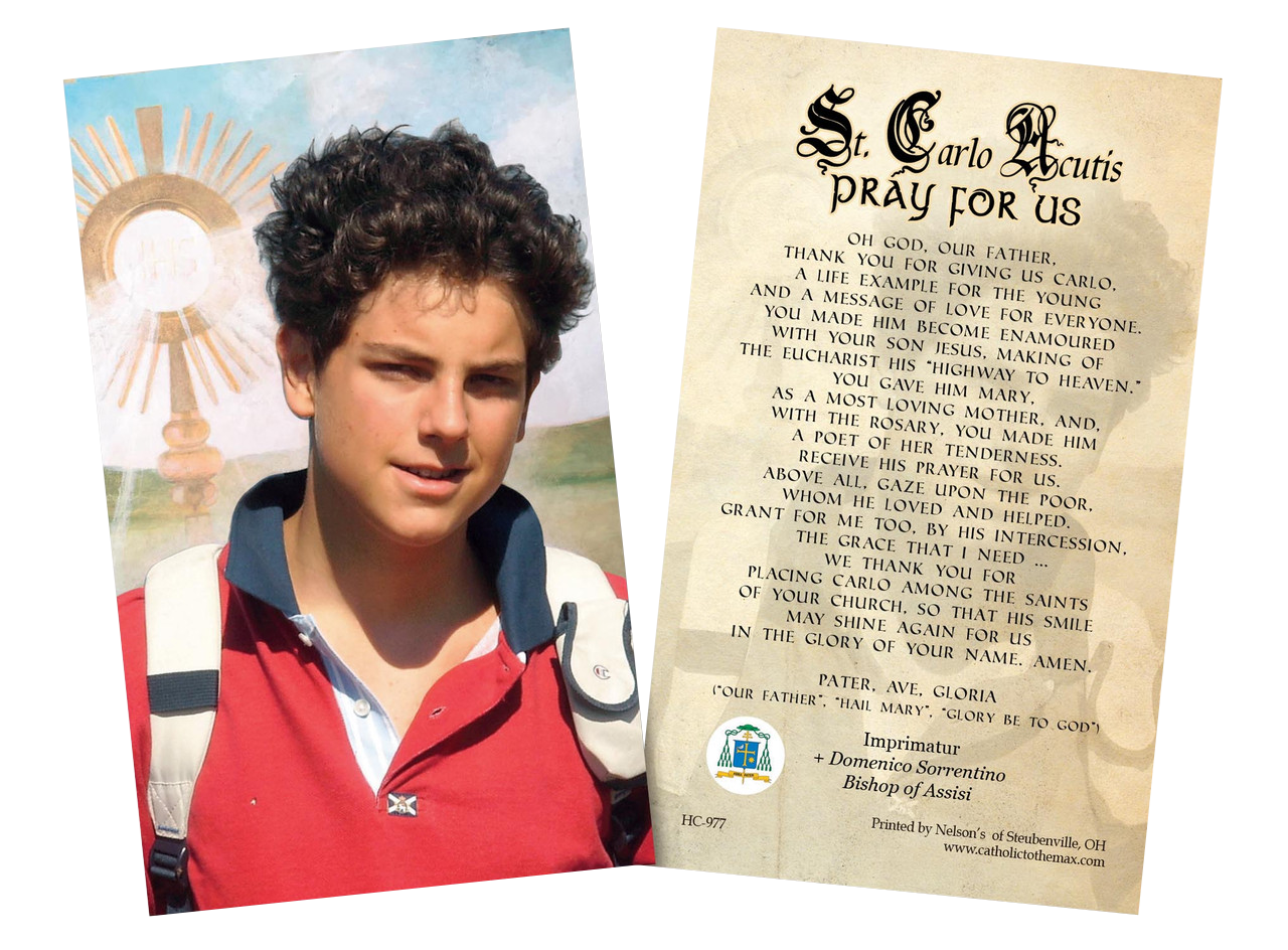 Prayer of Thanksgiving for Carlo Acutis Holy Card 3
