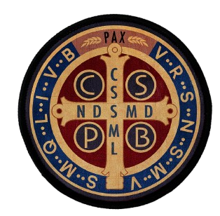 Benedictine Medal Circle Iron-On Patch