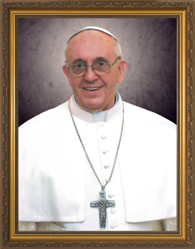 Pope Francis Formal Portrait: Standard Gold Frame