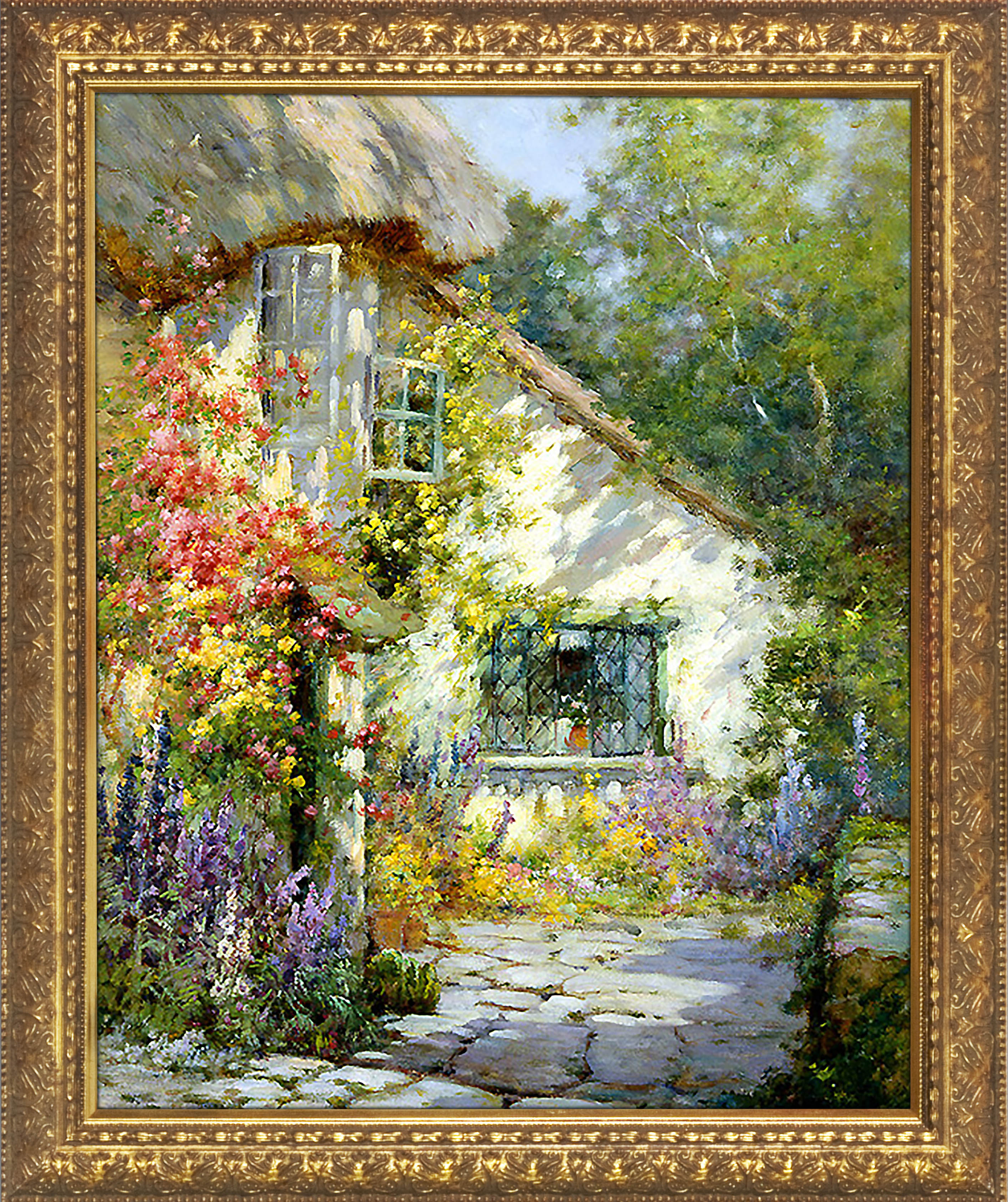 A Home in Devon - Alfred de Breanski Framed Art