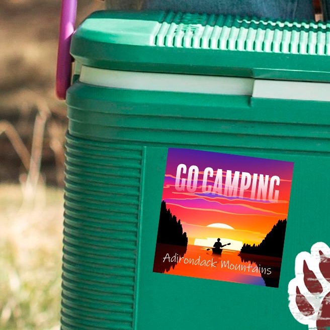 “Go Camping“ Customizable Sticker example