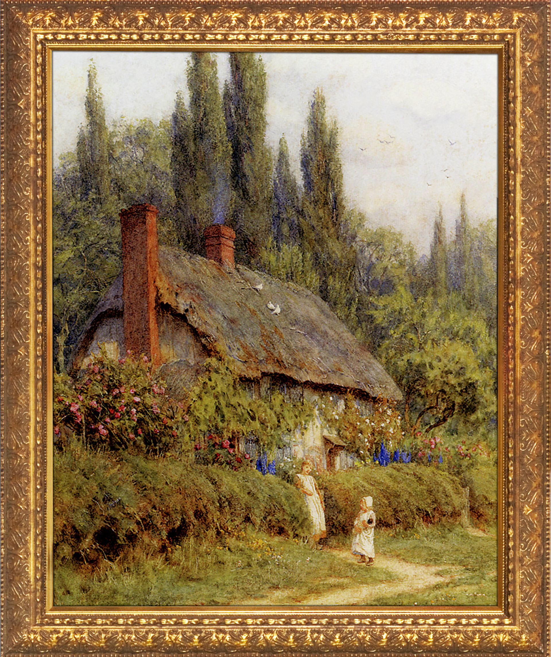 Children on a Path - Helen Allingham Framed Art