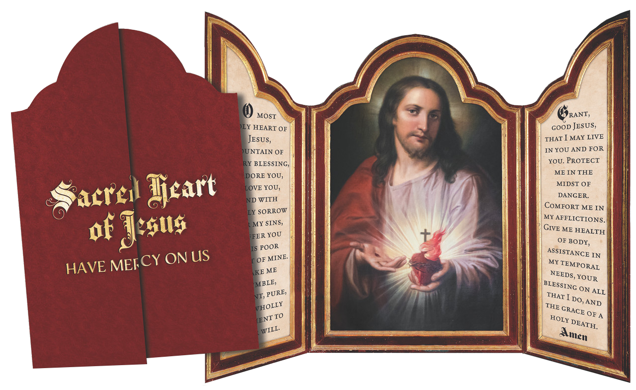 Sacred Heart Tri-Fold Triptych Cards (Set of 12)