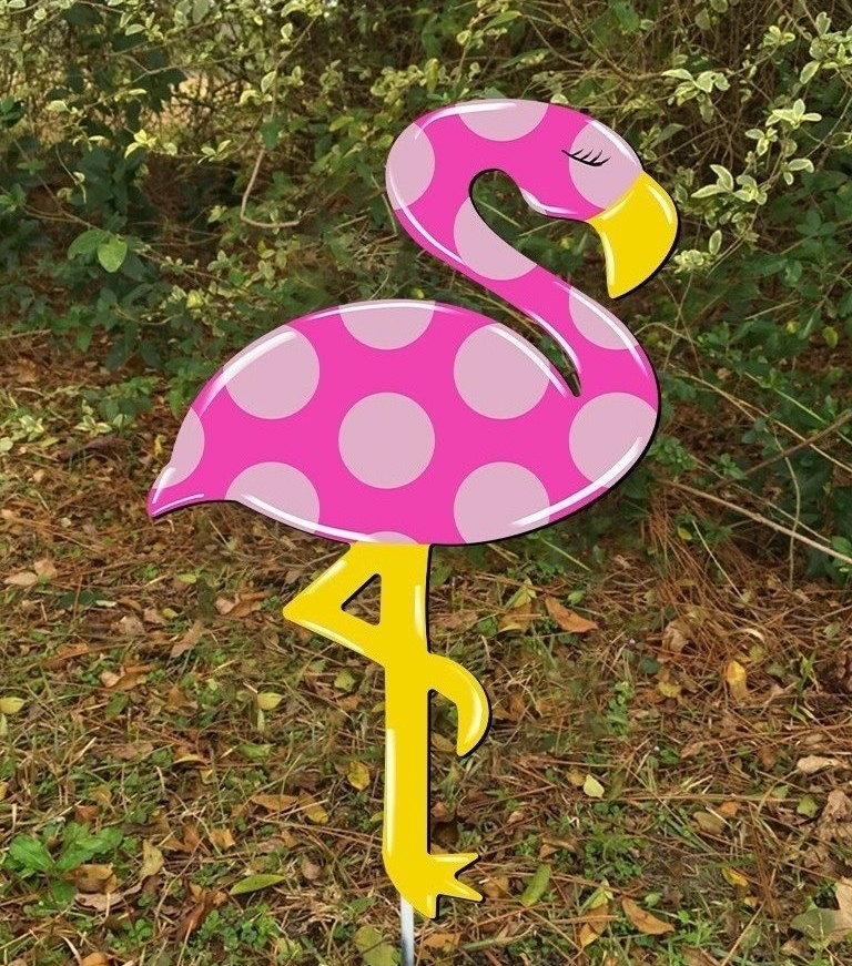 Outdoor Metal Art Flamingo