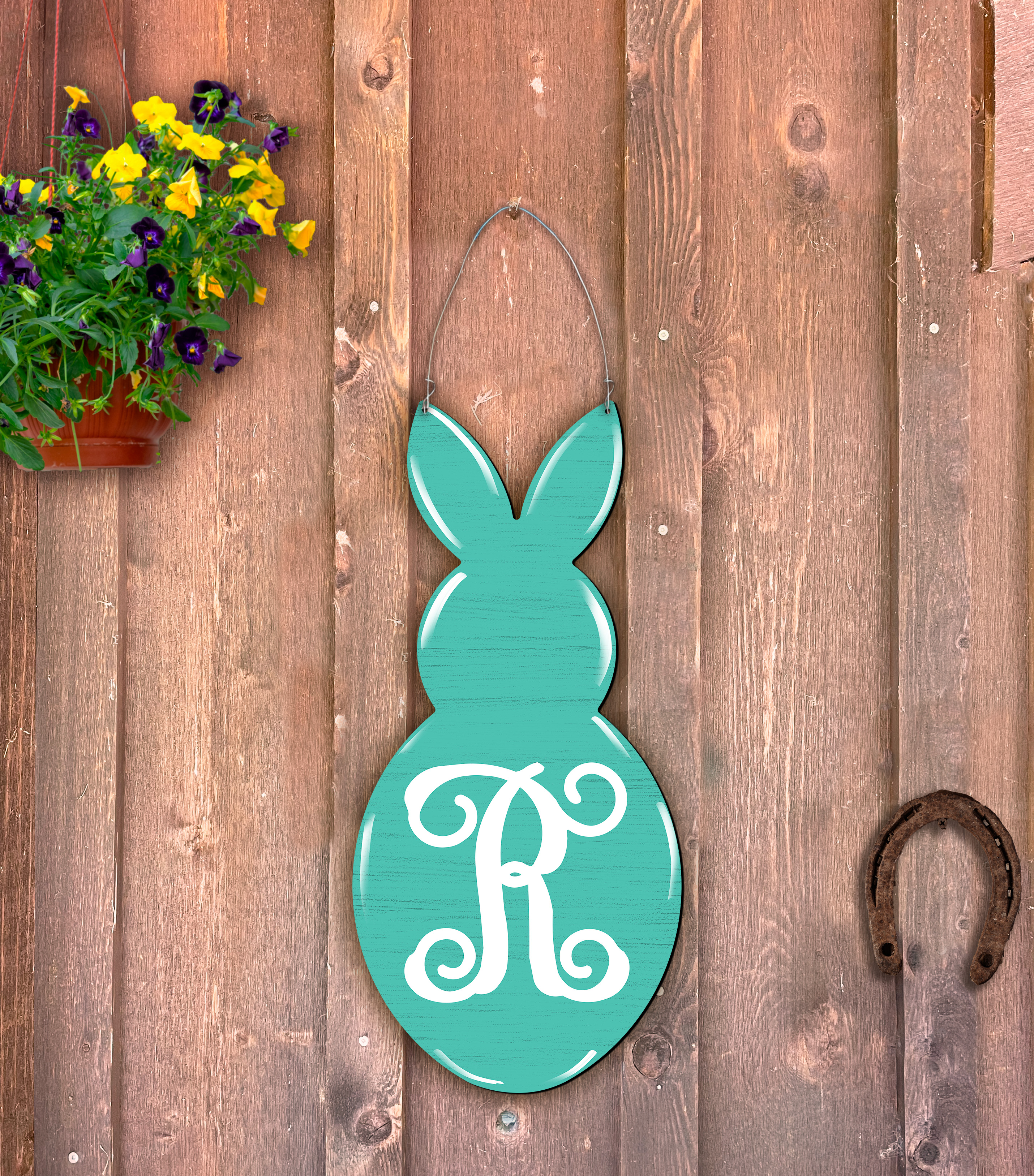 Customizable Initial Rabbit doorhanger