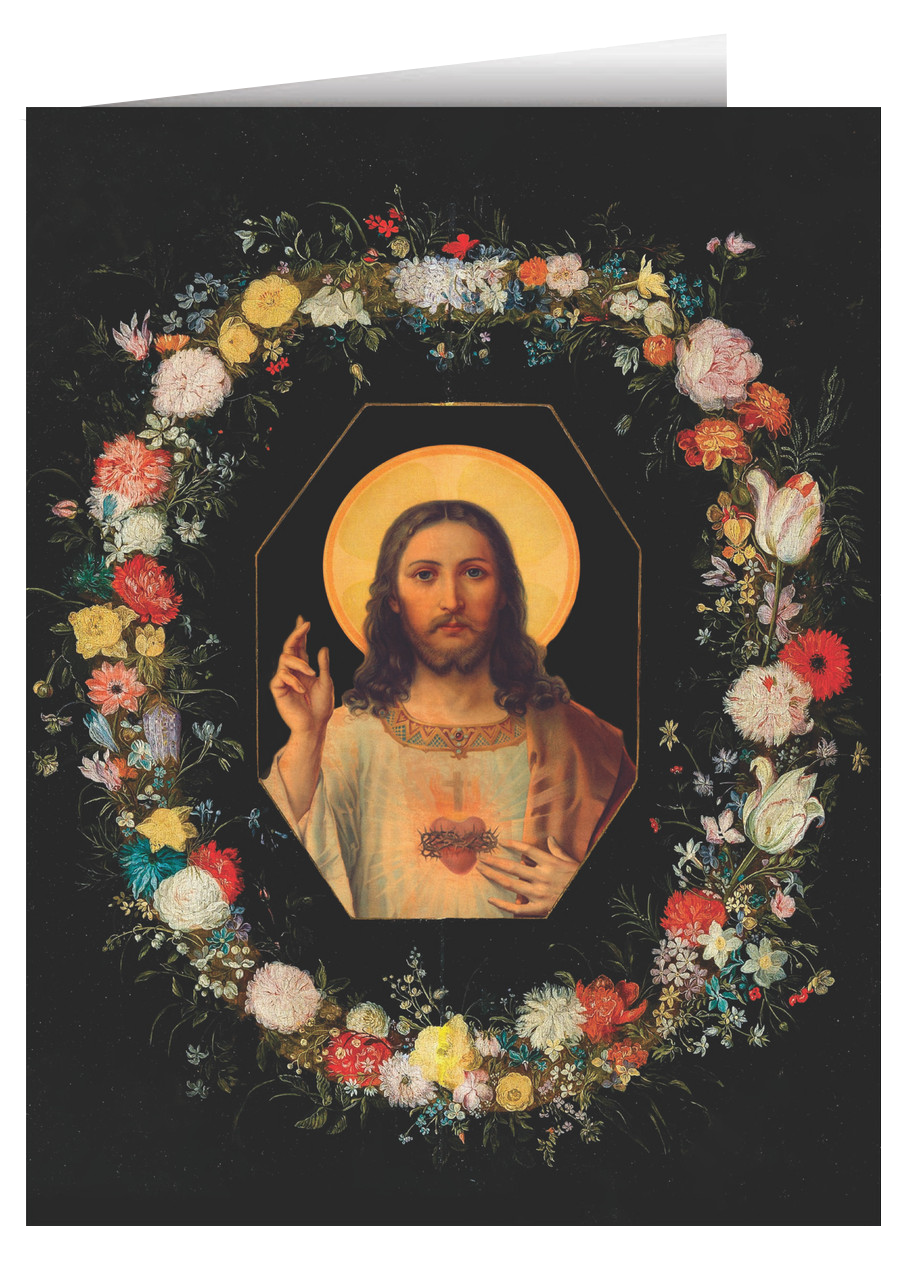 Sacred Heart Garland Note Card