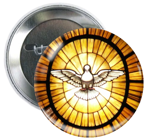 Stained Glass Dove Button