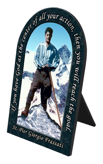 St. Pier Giorgio Prayer Arched Desk Plaque