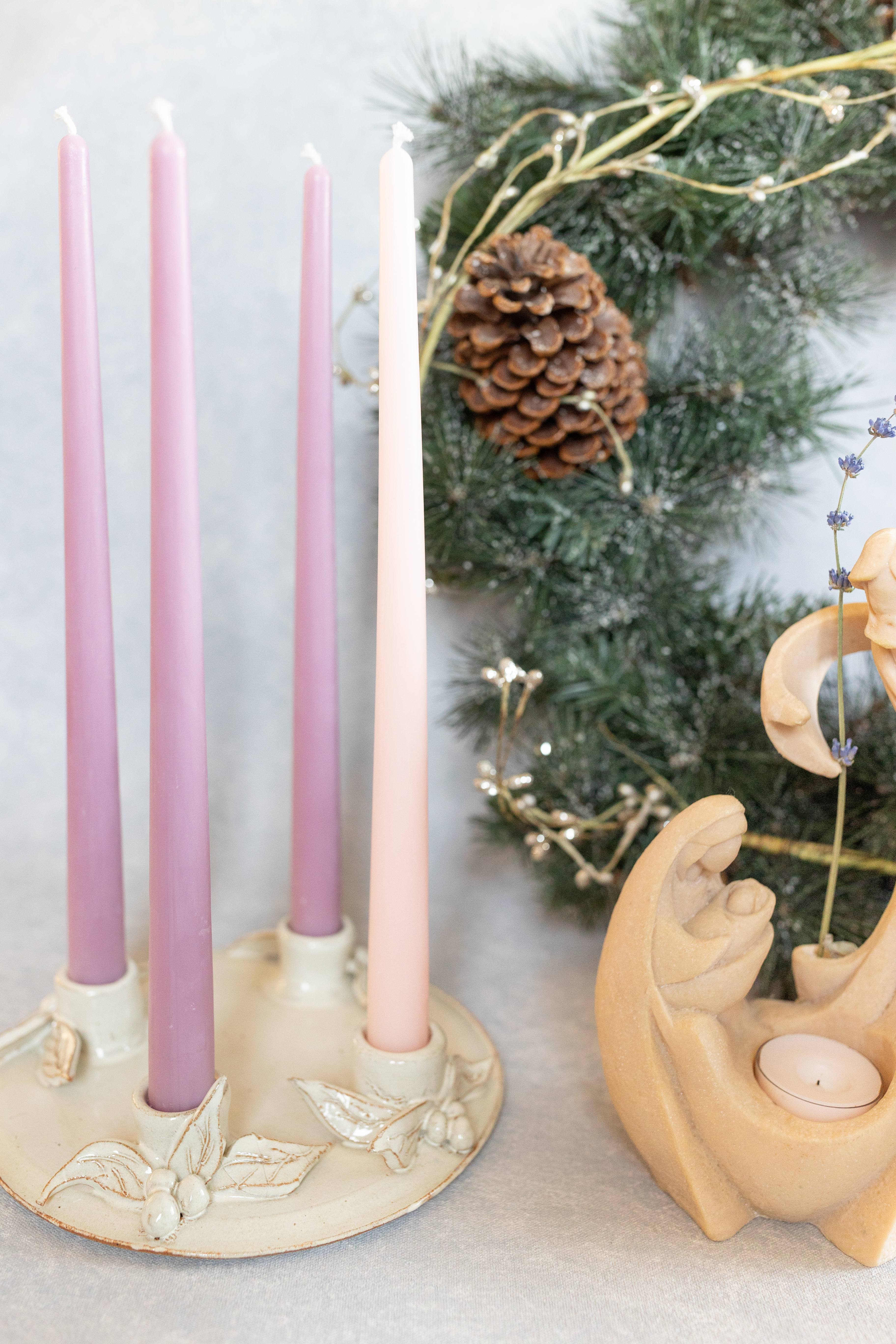 Lavender Beeswax Advent Candles