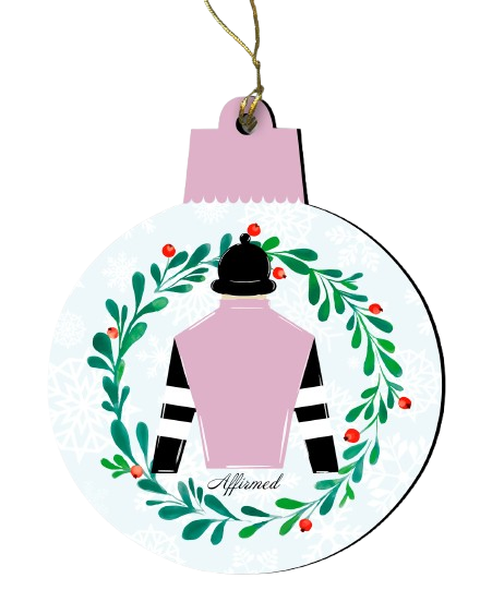 Affirmed Jockey Silk Wooden Ornament
